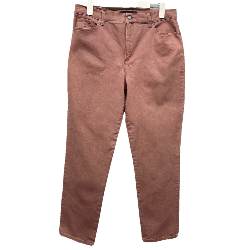 Gloria Vanderbilt Pants Womens Sz 14 Rose Blush 5 Pockets Zip & Button Straight
